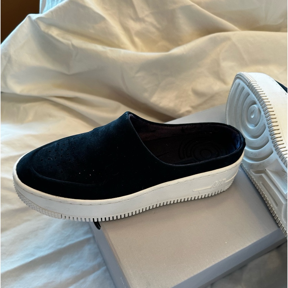 Nike AF1 Lover XX PRM black leather slip-on sneaker.